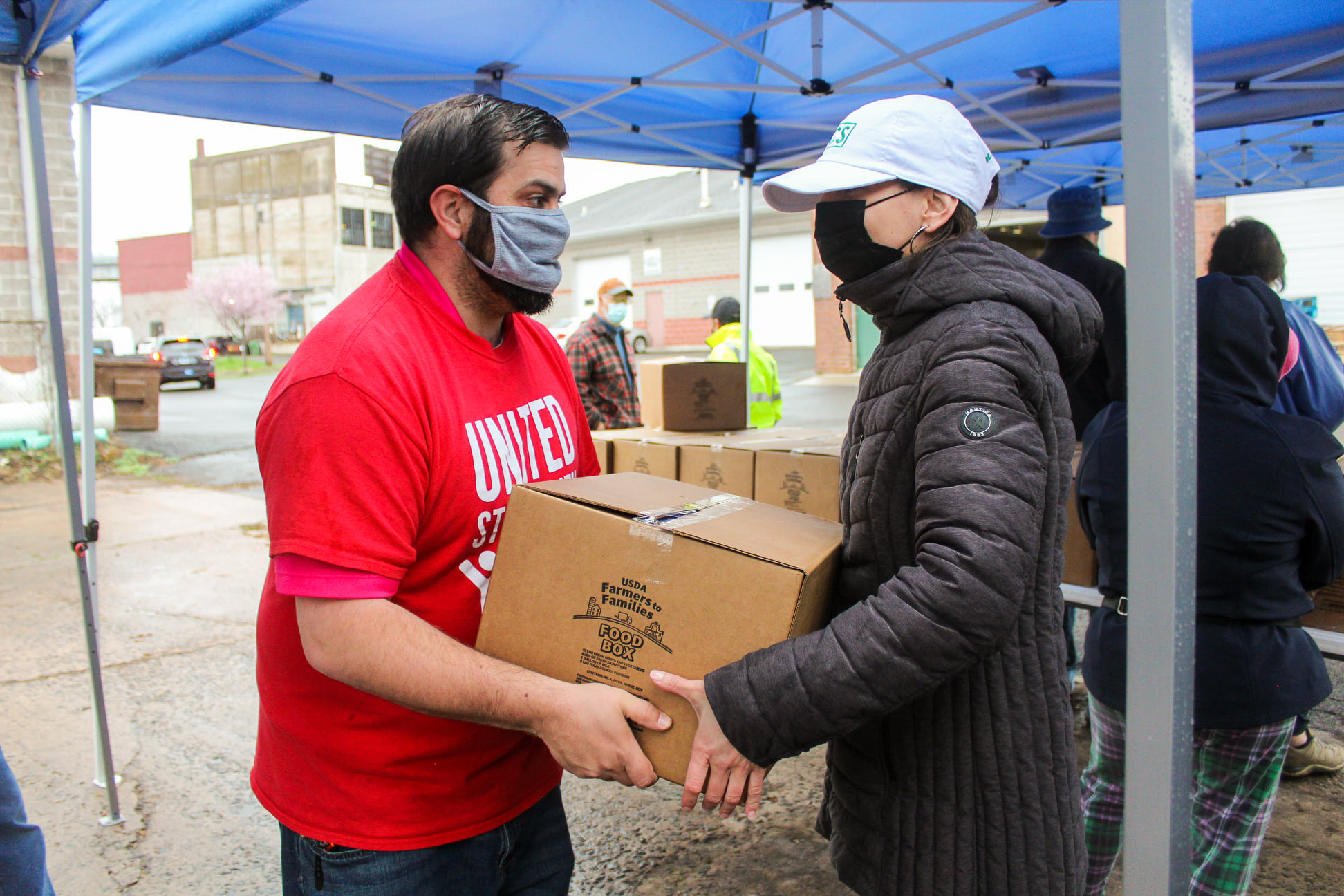 Volunteer helps out during United Way event